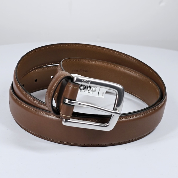 New Polo Ralph Lauren Leather Dress Belt Mens 42 Tan Brown - Picture 1 of 5